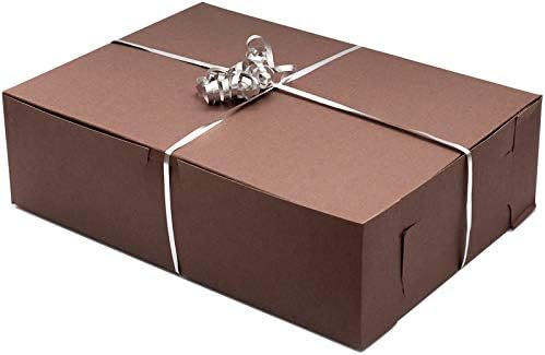 Made in USA Recycled Chocolate Kraft Cake Box & Rectangular Cake Boards (Pack of 5 – Front Loading) - Image 7
