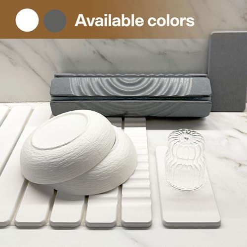 Stone Drying Mat for Kitchen Counter, 23.62"X15.35" Absorbent Diatomaceous Collapsible Quick Drying Dish Mats,Roll This Non-Slip Highly Absorbent Drying Mat Into a Compact Size for Seamless Storage - Image 7