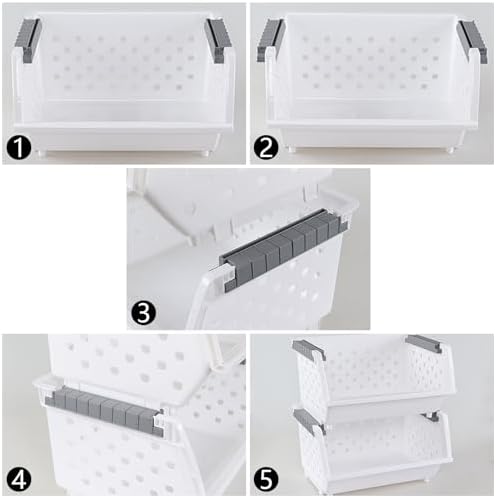 Set of 4 Plastic Stackable Storage Baskets - Image 7