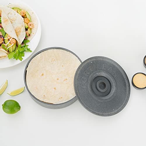 Restaurantware Tortilla Warmer 1 Count 8.5 x 8.5 x 2.3 Inches Plastic Tortilla Server Insulated Tortilla Keeper Gray - Image 6