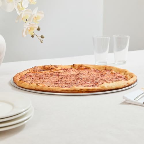 Restaurantware 18 Inch Aluminum Pizza Pan 12 Count Wide Rim Silver Pizza Pan, Heat Conductive Round Pizza Tray, Lightweight Corrosion-Resistant Serving Tray For Restaurant Or Home Use - Image 6