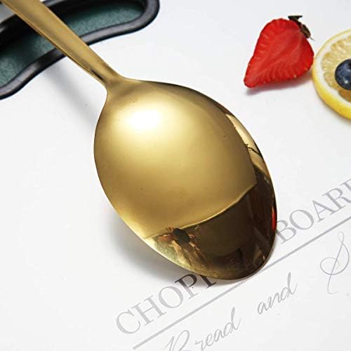 Berglander Gold Cooking Spoon, Stainless Steel Solid Serving Spoon Titanium Gold Plating, Basting Kitchen Spoon For Cooking, Dishwasher Safe, Easy to Clean - Image 6