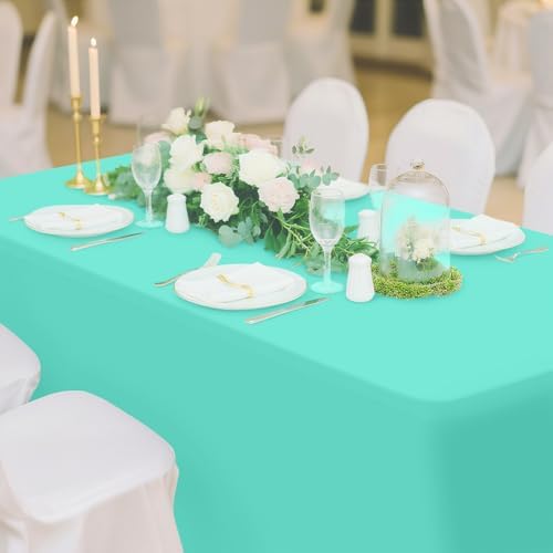 Smiry 2 Pack Spandex Table Cloth 6FT, Elastic Fitted Aqua Tablecloth - Image 6
