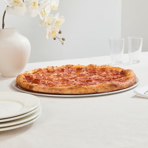 Restaurantware 19 Inch Aluminum Pizza Pan 36 Count Wide Rim Silver Pizza Pan, Heat Conductive Round Pizza Tray, Lightweight Corrosion-Resistant Serving Tray For Restaurant Or Home Use - Image 6