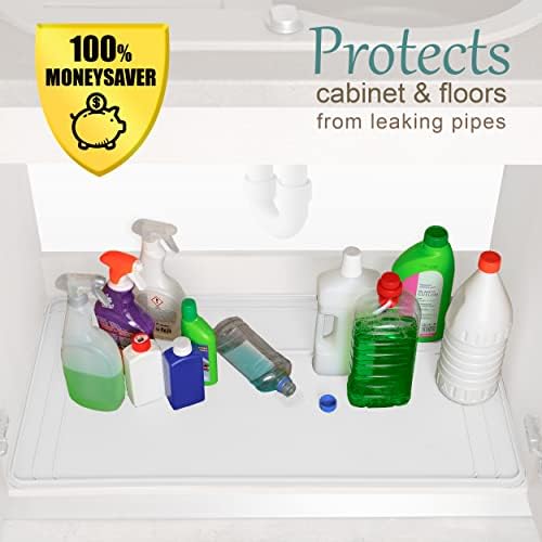 Original Under Sink Mat - Adjustable Silicone, Waterproof Vanity Mat - 28" x 19" or Smaller - Image 6