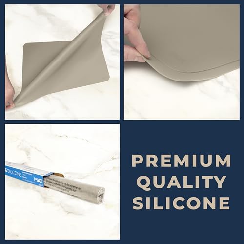 GASARÉ, Extra Large, Thick, Silicone Mat for Kitchen Counter, Heat Resistant Mat, Countertop Protector, Non-Slip, Easy to Clean, Cuttable, 16 x 12 Inches, Taupe - Image 6