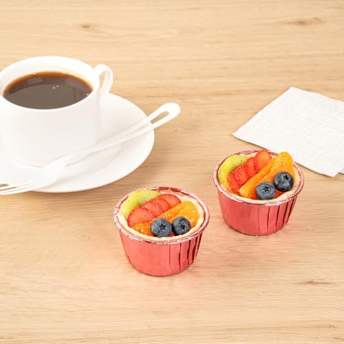 Restaurantware 3.5 oz Round Rose Gold Paper Foil Baking Cup, 500 Pack - Image 6