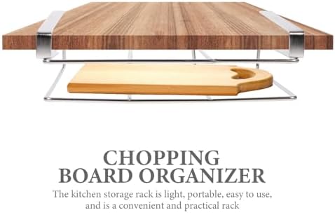 Hemoton Hanging Cutting Board Rack Cutting Board Organizer for Cabinet Door Pot Lid and Mug Storage Shelf under Cabinet Kitchen Storage Rack Space Saving Home Accessory 10.15 X 10.15 X 3.26 in - Image 7