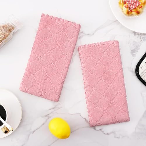 Homaxy 12 Pack Super Soft Absorbent Dish Towels, 10" x 20", Pink - Image 6