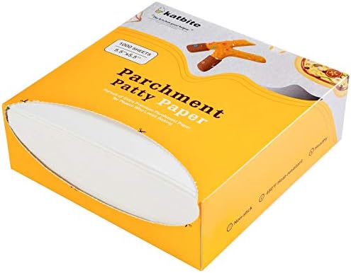 Katbite 1000 Pcs Burger Patty Paper Squares, 5.5x5.5 Inch, Non-Stick | Heavy duty greaseproof squares, ideal for separating patties, burger presses, grilling, freezing and candy wrapping - Image 6
