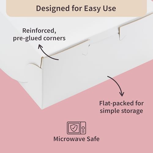 FC Meyer Bakery Boxes - Reversible 8” Classic Cake Box, Secure Your Bakery Box With Special Side Panel Clips & A Front Tuck Lock, No Taping Or Twine Needed, Made In USA, Size 8 x 8 x 5 (Pack of 50) - Image 6