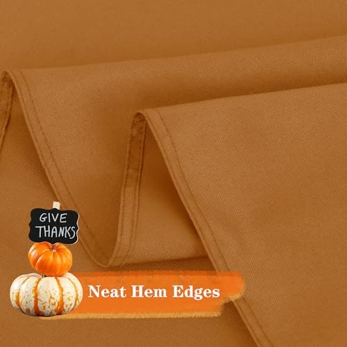 sancua Round Tablecloth 70 Inch Fits 20-58 Inch Tables, Light Brown - Image 6