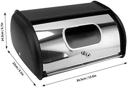 Bread Box, Bread Bin with Roll up Lid, Bread Storage Containers, Metal Bread Holder with Front Window, Loaf Containers for Homemade Cakes, Buns, Pastries, Pancakes, And Cookies - Image 7