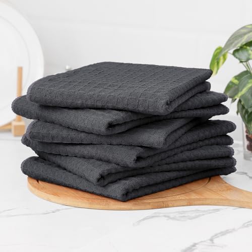 Homaxy Microfiber Kitchen Towels and Dishcloths Sets, 12 Pack, Dark Grey - Image 6