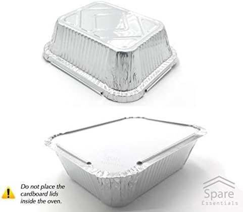 110 Pack - 1LB Small Foil Pans with Lids - Aluminum To Go Food Containers with Lids - 1lb Mini Aluminum Pans - Freezer Safe Foil Take out Trays - Heat proof Meal Prep Containers - Image 6