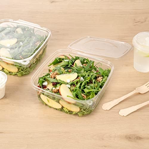 Restaurantware Tamper Tek 64 Ounce Take Out Containers 100 Tamper-Evident Deli Containers - Hinged Lid Freezable Clear Plastic Meal Prep Containers Disposable For Carry Out Or Lunches - Image 6