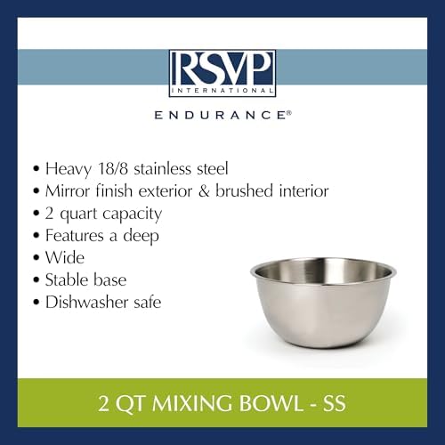 RSVP International Endurance Stainless Steel Mixing Bowls, 2 Quart - Image 6