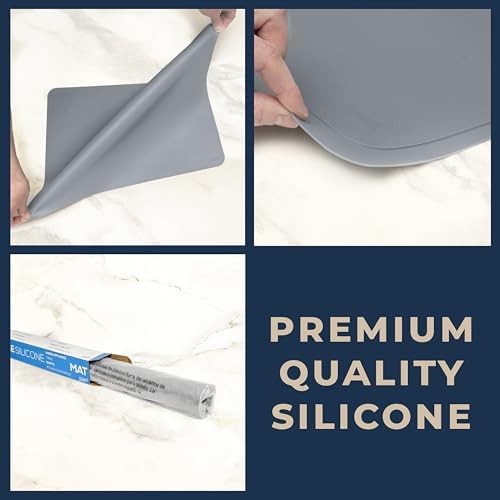 GASARÉ, Extra Large, Thick, Silicone Mat for Kitchen Counter, Heat Resistant Mat, Countertop Protector, Non-Slip, Easy to Clean, Cuttable, 16 x 12 Inches, Gray - Image 6