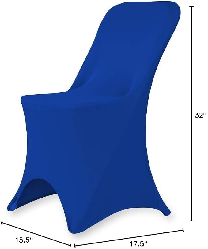 Linenlanding Set of 1/10/50Pcs Hotel Fitted Folding Dining Spandex Stretch Chair Covers - Wedding Reception Banquet Party Restaurant, 17 Colors! (10, Royal Blue) - Image 8