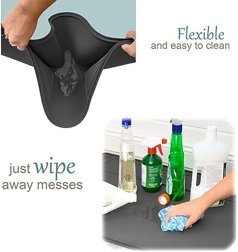 The Original Under Sink Mat - Silicone Waterproof mat, Trimmable, Easy to Clean, Kitchen cabinet liner, Under sink protector mats, Drip Tray with Lip - 34" x 22" or smaller - Image 6