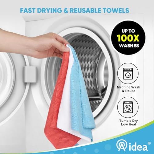 AIDEA Microfiber Cleaning Cloth 165 Sheets 3 Roll, Blue Shop Towels, 11×9" - Image 6
