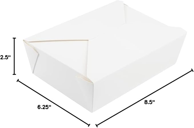 Restaurantware-Bio Tek 8.5 x 6.3 x 2.5 Inch Food Containers, 200 Durable Noodle Boxes - Disposable, Sustainable, White Paper 17-Ounce Takeout Boxes, Rectangle, For Takeouts, Or Picnics - Image 18