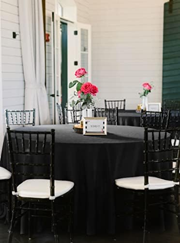 8 Pack Black Round Tablecloths, Diameter of 90 inch - Image 6