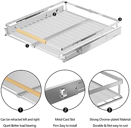 SANNO Pull Out Cabinet Organizer, Sliding Shelf, Pots and Pans Organizer, Expandable Shelf Drawer, Width 12.118.4" - Image 6