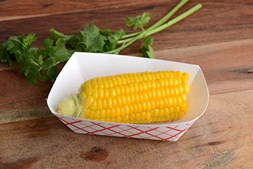 200ct Heavy Duty Disposable Paper Food Tray (5 LB) - Red Check Food Tray, USA MADE, Recyclable, Biodegradable, Compostable, Great for Picnics, Carnivals, Party, Camping, BBQ, Restaurants, Fries - Image 5