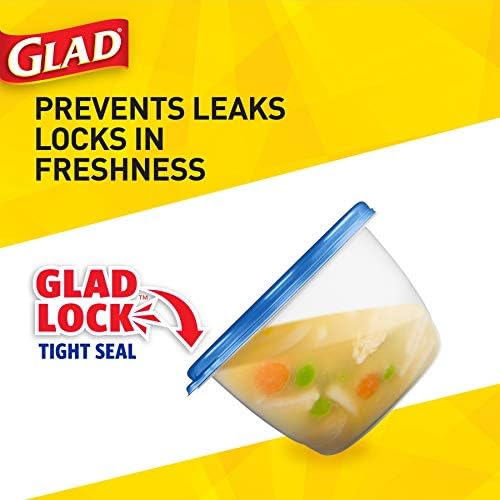 Glad GladWare MatchWare Large Variety Pack Food Storage Containers with Color Coded Lids,No BPA Reusable Plastic for Lunches and Leftovers, Microwave Dishwasher Safe, 20 Count - 40 Piece Set | Color-coded lids, BPA-free reusable plastic, microwave and ... - Image 4
