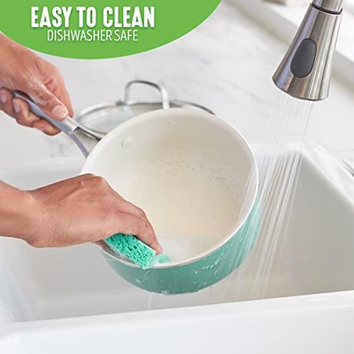 GreenLife Artisan Healthy Ceramic Nonstick, 1QT and 2QT Saucepan Pot Set with Lids, Stainless Steel Handle, Induction, PFAS-Free, Dishwasher Safe, Oven Safe, Turquoise - Image 7