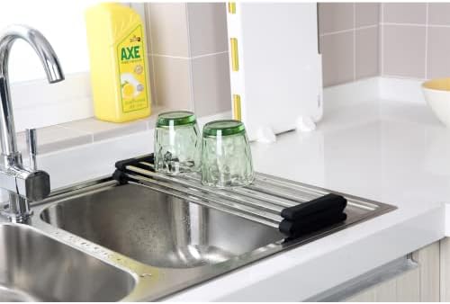 YBM HOME Roll Up Dish Drying Rack Stainless Steel for Over the Sink & Counter, 1206, Silver, 16.75 - Image 3