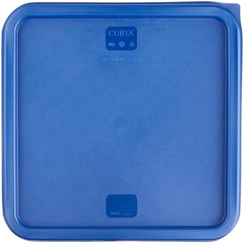 CURTA 8-Pack 18 Qt NSF Clear Polycarbonate Food Storage Containers with Blue Lids - Square, Commercial-Grade, Freezer & Dishwasher Safe, Stackable - Image 7