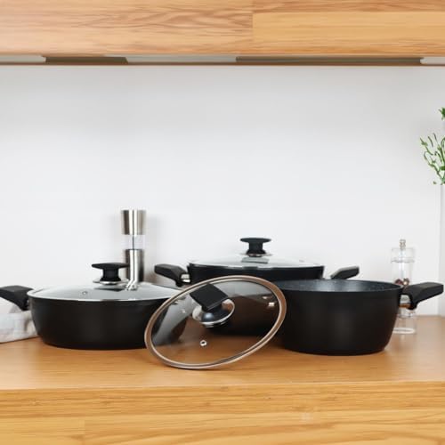 Serenk Pots and Pans Set Stainless Steel, Non Stick, 7 Pieces, Non Toxic Cokware, Induction Cookware, w/Pots & Pans & Saucepans, Cooking Sets Pots and Pans (Granite 7 Pc Set) - Image 7