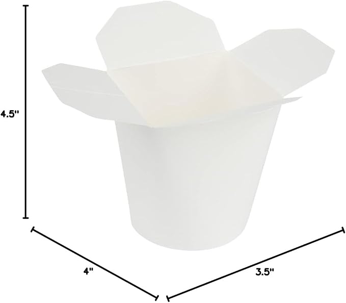 Restaurantware 32 oz Round White Paper Noodle Take Out Container, 200 Pack - Image 21