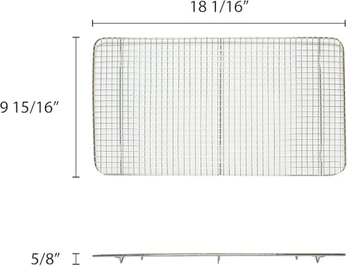 TrueCraftware- 18"x 10" Full Size Rectangular Wire Pan Grate Chrome-Plated Set of 4 -Fits Full Size Sheet Pans Cookie Pans Cooling Rack Baking Sheet Grate Cake Rack for Pies Cookies Pastries Cakes - Image 5