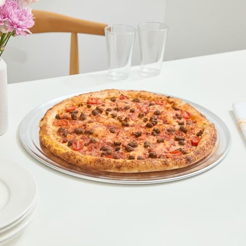 Restaurantware 17 Inch Aluminum Pizza Pan 36 Count Wide Rim Silver Pizza Pan, Heat Conductive Round Pizza Tray, Lightweight Corrosion-Resistant Serving Tray For Restaurant Or Home Use - Image 6