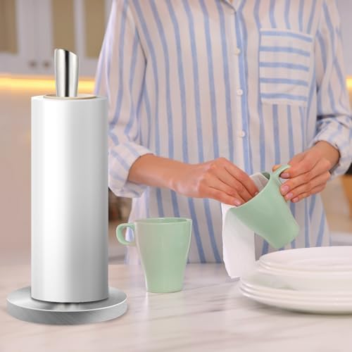 JOGREFUL Stainless Steel Paper Towel Holder, Large Countertop Stand Sliver - Image 6