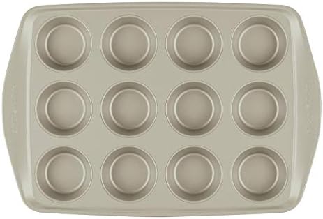 Rachael Ray Nonstick Bakeware Set without Grips includes Nonstick Baking Pan with Lid and Muffin Pan / Cupcake Pan - 3 Piece, Silver - Image 6
