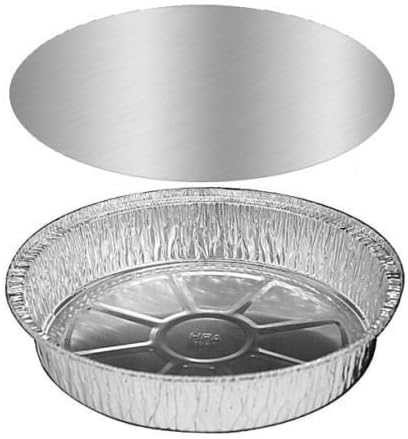 Handi-Foil 10" Round Aluminum Foil Take-Out Pan w/Board Lid Premium Hfa (Pack of 100) by Handi-Foil