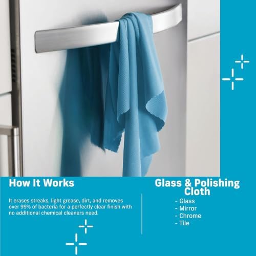 E-Cloth Glass & Polishing Cloths, Premium Microfiber Glass Cleaner, Great for Windows, Glass and Mirrors, Washable and Reusable, 100 Wash Guarantee, Assorted Colors, 8 Pack - Image 7
