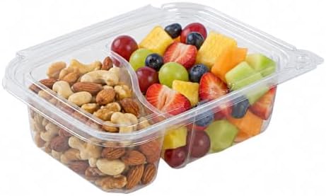 Restaurantware-Tamper Tek 24 Ounce Rectangle Take Out Containers, 100 Durable Carryout Containers - Tamper-Evident, Freezable, Clear Plastic To Go Container, 4 Compartments, With Hinged Lids - Image 6