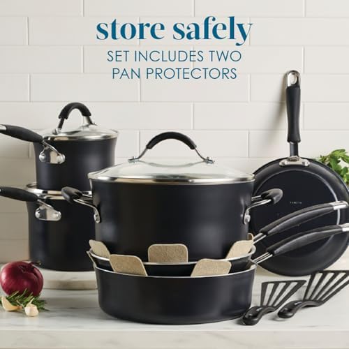 Rachael Ray Cucina Ceramic Nonstick Pots and Pans Set, 13-Piece, Peppercorn - Image 6