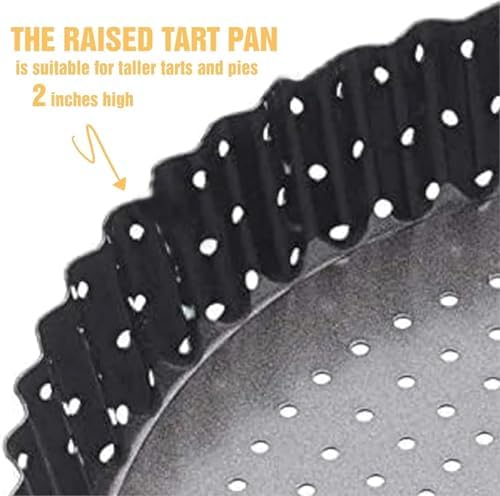 Deep Dish Pie Pan - Quiche Lorraine Pie Pan - 11 inch Tart Pans with Removable Bottoms - 11 inch Tarte Tatin, Apple Pan - Dish Pie Crust - Quiche Baking Dish - Image 7