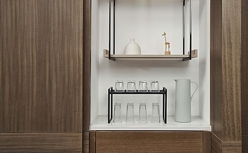 Shantton Cabinet Shelf Organizer, Pantry Shelf Rack, Black 16.1x10.6x9.5 | 2-Pack Stackable Metal Riser Holds 40LBS with Non-Slip Feet for Kitchen Pantry Bathroom Countertop Freezer Cupboard - Image 7