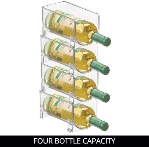 iDesign Stackable Bottle Holder, Set of 4, Clear | For Water or Wine Bottles - Image 7