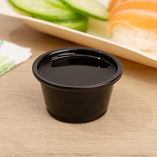 Restaurantware-Chef 101 0.8 Ounce Sauce Cups, 2000 Microwave-Safe Condiment Cups - Crack-Resistant, Disposable, Black Plastic Portion Cup, For Samples, Sauces, Or Toppings, Lids Sold Separately - Image 6