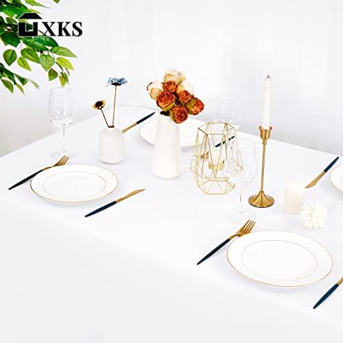12 Pack Rectangle Tablecloth 90 x 156 inch White Polyester Table Cloth for 8 Feet Tables,Washable Fabric Stain and Wrinkle Resistant Table Cover Table Clothes for Wedding Parties Banquet Kitchen - Image 6