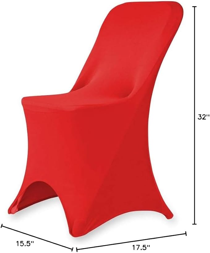 Linenlanding Set of 1/10/50Pcs Hotel Fitted Folding Dining Spandex Stretch Chair Covers - Wedding Reception Banquet Party Restaurant, 17 Colors! (50, Red) - Image 8