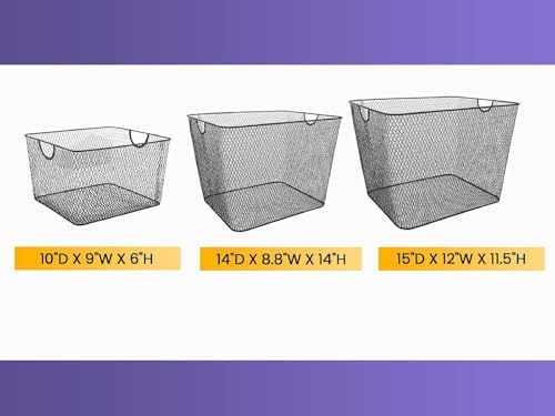 YBM HOME Kitchen Pantry Organizer Wire Baskets for Shelves, Cabinets, Pantry, Countertop, Mesh Open Storage Bin Metal Basket for Organizing Food Supplies, 6 Pack, 14.5x9.25x7 - Image 6